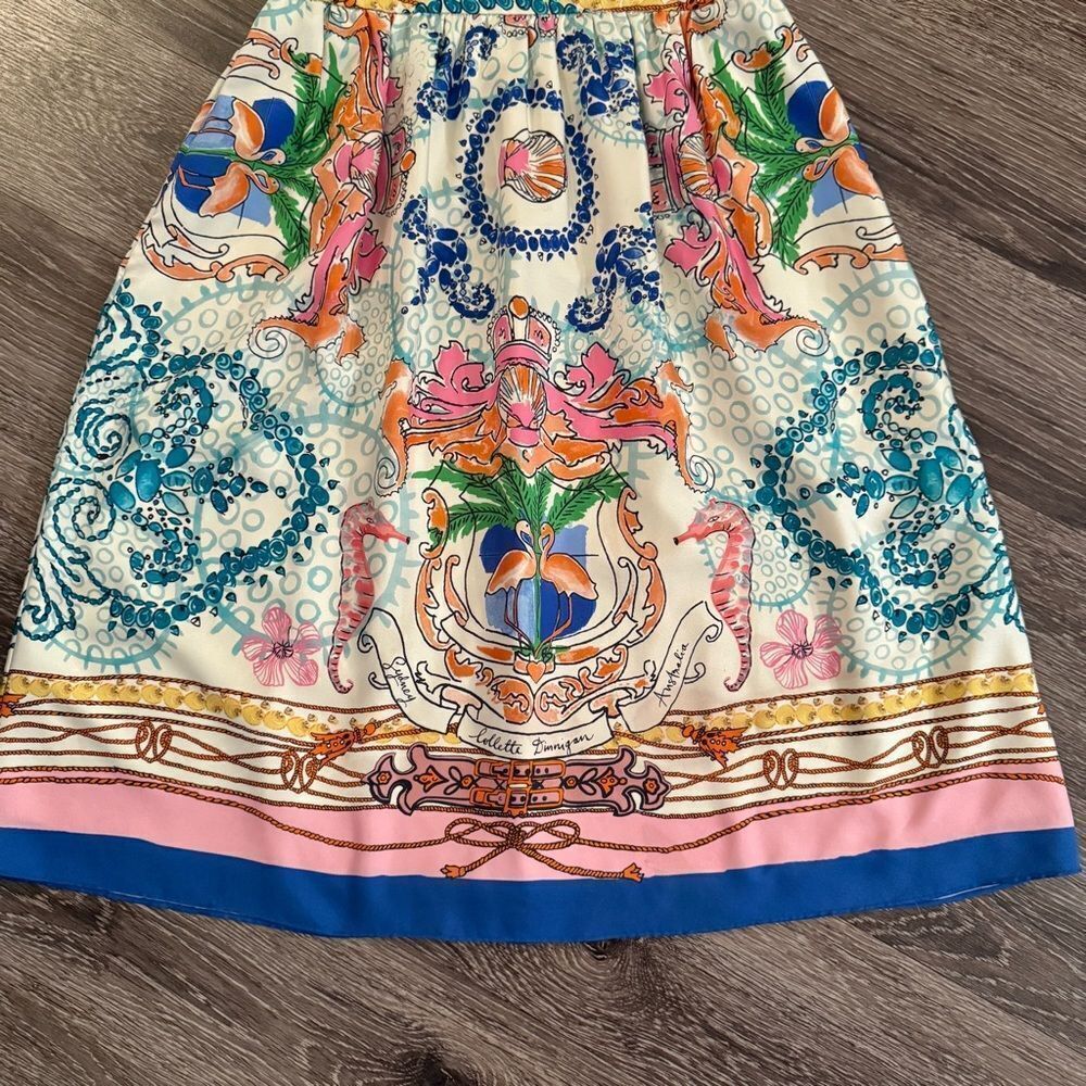 Anthropologie Multicolor Floral Medallion Print Tie-Shoulder Dress - Picture 2 of 10